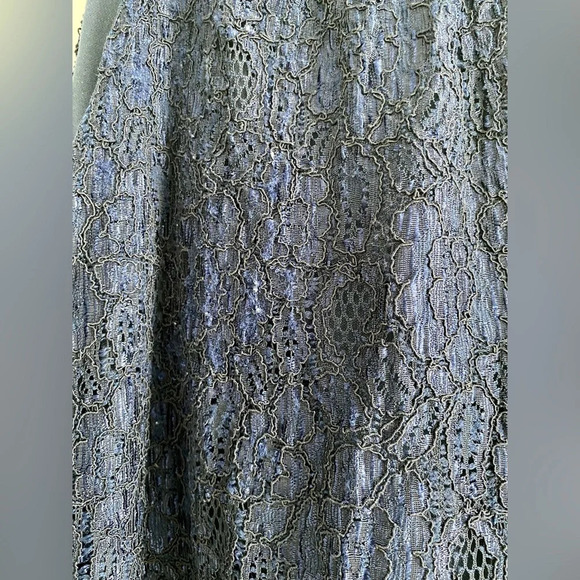 RICKI’S Navy Blue Dressy Lace High Neck Full Length Tank Top Size XS - Picture 7 of 10